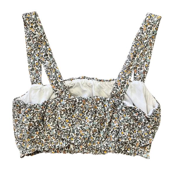 Abercrombie & Fitch Fruit Print Crop Top Small Milkmaid Cottagecore Linen Blend - Picture 2 of 9